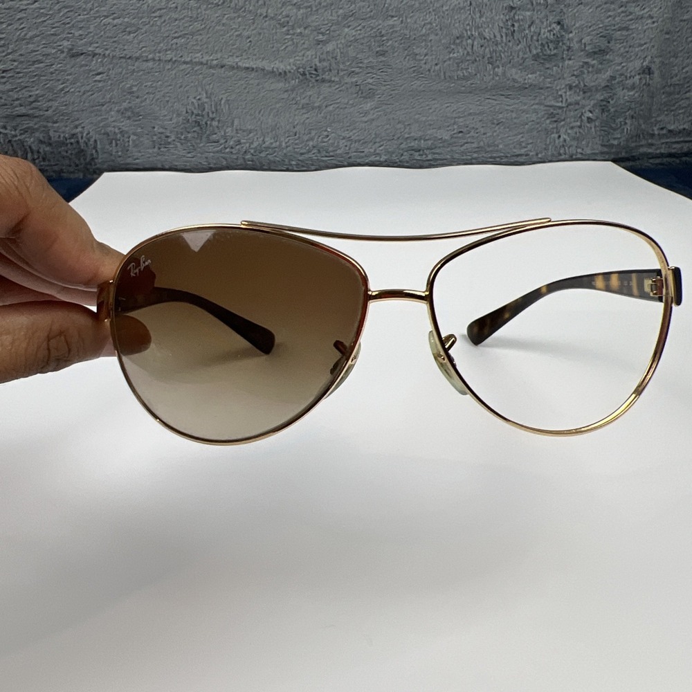 RAY-BAN RB 3386 001/13 GOLD HAVANA GRADIENT AUTHENTIC FRAMES SUNGLASSES 63-13 - Picture 7 of 15